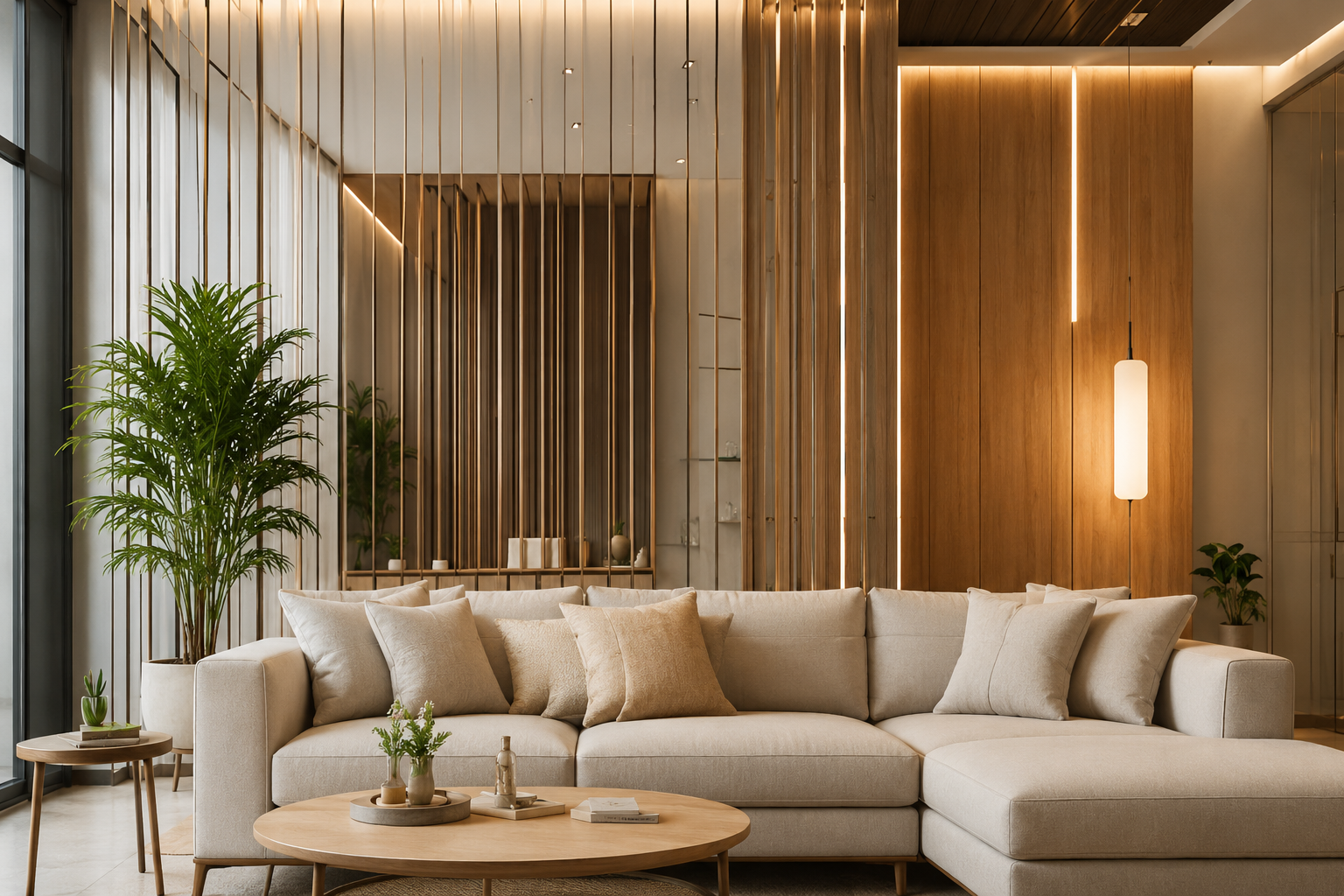 PVC TV unit and living room interior Kolkata